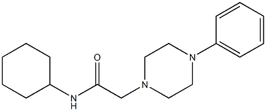 N-cyclohexyl-2-(4-phenylpiperazin-1-yl)acetamide Struktur