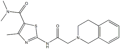 2-[[2-(3,4-dihydro-1H-isoquinolin-2-yl)acetyl]amino]-N,N,4-trimethyl-1,3-thiazole-5-carboxamide Struktur