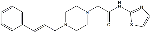 2-[4-[(E)-3-phenylprop-2-enyl]piperazin-1-yl]-N-(1,3-thiazol-2-yl)acetamide Struktur