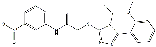 2-[[4-ethyl-5-(2-methoxyphenyl)-1,2,4-triazol-3-yl]sulfanyl]-N-(3-nitrophenyl)acetamide Struktur