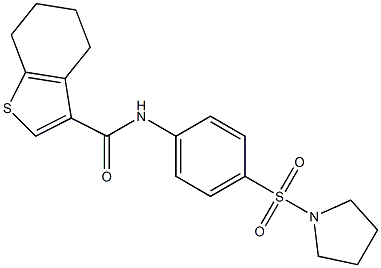 N-(4-pyrrolidin-1-ylsulfonylphenyl)-4,5,6,7-tetrahydro-1-benzothiophene-3-carboxamide Struktur