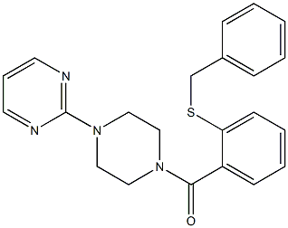 (2-benzylsulfanylphenyl)-(4-pyrimidin-2-ylpiperazin-1-yl)methanone Struktur