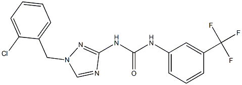 1-[1-[(2-chlorophenyl)methyl]-1,2,4-triazol-3-yl]-3-[3-(trifluoromethyl)phenyl]urea Struktur