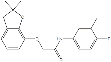 2-[(2,2-dimethyl-3H-1-benzofuran-7-yl)oxy]-N-(4-fluoro-3-methylphenyl)acetamide Struktur