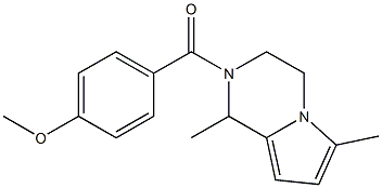 (1,6-dimethyl-3,4-dihydro-1H-pyrrolo[1,2-a]pyrazin-2-yl)-(4-methoxyphenyl)methanone Struktur