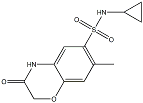 N-cyclopropyl-7-methyl-3-oxo-4H-1,4-benzoxazine-6-sulfonamide Struktur