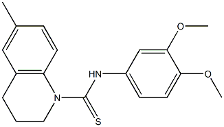 N-(3,4-dimethoxyphenyl)-6-methyl-3,4-dihydro-2H-quinoline-1-carbothioamide Struktur