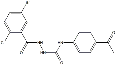 1-(4-acetylphenyl)-3-[(5-bromo-2-chlorobenzoyl)amino]urea Struktur