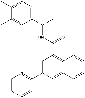 N-[1-(3,4-dimethylphenyl)ethyl]-2-pyridin-2-ylquinoline-4-carboxamide Struktur