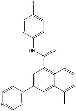 N-(4-iodophenyl)-8-methyl-2-pyridin-4-ylquinoline-4-carboxamide Struktur