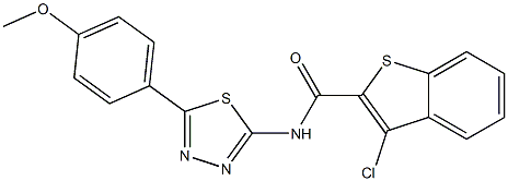 3-chloro-N-[5-(4-methoxyphenyl)-1,3,4-thiadiazol-2-yl]-1-benzothiophene-2-carboxamide Struktur