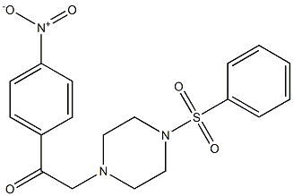 1-[4-(benzenesulfonyl)piperazin-1-yl]-2-(4-nitrophenyl)ethanone Structure