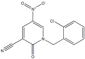 1-[(2-chlorophenyl)methyl]-5-nitro-2-oxopyridine-3-carbonitrile Struktur