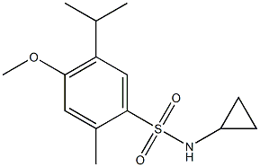 N-cyclopropyl-4-methoxy-2-methyl-5-propan-2-ylbenzenesulfonamide Struktur