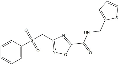 3-(benzenesulfonylmethyl)-N-(thiophen-2-ylmethyl)-1,2,4-oxadiazole-5-carboxamide Struktur