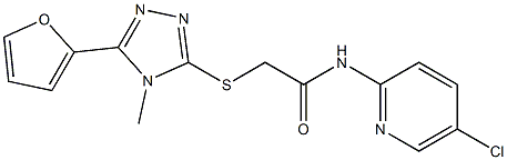 N-(5-chloropyridin-2-yl)-2-[[5-(furan-2-yl)-4-methyl-1,2,4-triazol-3-yl]sulfanyl]acetamide Struktur