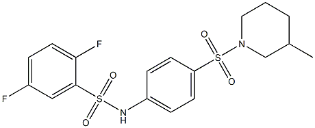 2,5-difluoro-N-[4-(3-methylpiperidin-1-yl)sulfonylphenyl]benzenesulfonamide Struktur