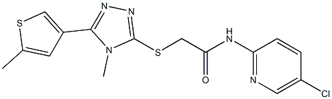 N-(5-chloropyridin-2-yl)-2-[[4-methyl-5-(5-methylthiophen-3-yl)-1,2,4-triazol-3-yl]sulfanyl]acetamide Struktur