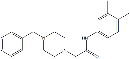 2-(4-benzylpiperazin-1-yl)-N-(3,4-dimethylphenyl)acetamide Struktur