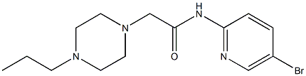 N-(5-bromopyridin-2-yl)-2-(4-propylpiperazin-1-yl)acetamide Struktur