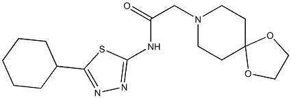 N-(5-cyclohexyl-1,3,4-thiadiazol-2-yl)-2-(1,4-dioxa-8-azaspiro[4.5]decan-8-yl)acetamide Struktur