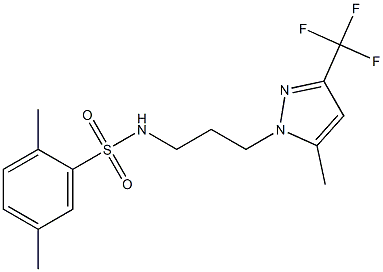 2,5-dimethyl-N-[3-[5-methyl-3-(trifluoromethyl)pyrazol-1-yl]propyl]benzenesulfonamide Struktur