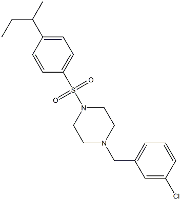 1-(4-butan-2-ylphenyl)sulfonyl-4-[(3-chlorophenyl)methyl]piperazine Struktur