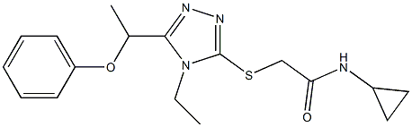 N-cyclopropyl-2-[[4-ethyl-5-(1-phenoxyethyl)-1,2,4-triazol-3-yl]sulfanyl]acetamide Struktur