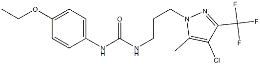 1-[3-[4-chloro-5-methyl-3-(trifluoromethyl)pyrazol-1-yl]propyl]-3-(4-ethoxyphenyl)urea Struktur