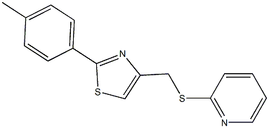 2-(4-methylphenyl)-4-(pyridin-2-ylsulfanylmethyl)-1,3-thiazole Struktur