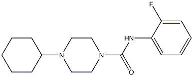 4-cyclohexyl-N-(2-fluorophenyl)piperazine-1-carboxamide Struktur