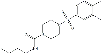 N-butyl-4-(3,4-dimethylphenyl)sulfonylpiperazine-1-carboxamide Struktur