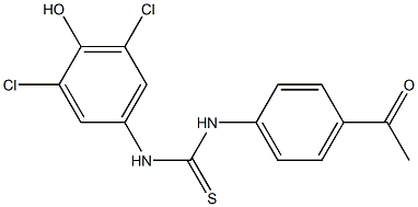 1-(4-acetylphenyl)-3-(3,5-dichloro-4-hydroxyphenyl)thiourea Struktur