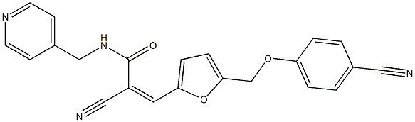 (Z)-2-cyano-3-[5-[(4-cyanophenoxy)methyl]furan-2-yl]-N-(pyridin-4-ylmethyl)prop-2-enamide Struktur