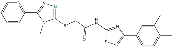 N-[4-(3,4-dimethylphenyl)-1,3-thiazol-2-yl]-2-[(4-methyl-5-pyridin-2-yl-1,2,4-triazol-3-yl)sulfanyl]acetamide Struktur