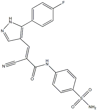 (E)-2-cyano-3-[5-(4-fluorophenyl)-1H-pyrazol-4-yl]-N-(4-sulfamoylphenyl)prop-2-enamide Struktur