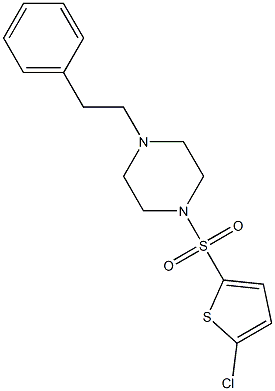 1-(5-chlorothiophen-2-yl)sulfonyl-4-(2-phenylethyl)piperazine Struktur