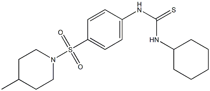 1-cyclohexyl-3-[4-(4-methylpiperidin-1-yl)sulfonylphenyl]thiourea Struktur