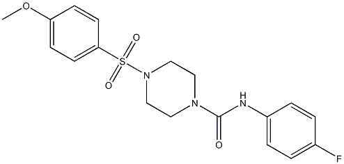 N-(4-fluorophenyl)-4-(4-methoxyphenyl)sulfonylpiperazine-1-carboxamide Struktur