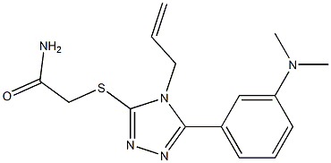 2-[[5-[3-(dimethylamino)phenyl]-4-prop-2-enyl-1,2,4-triazol-3-yl]sulfanyl]acetamide Struktur