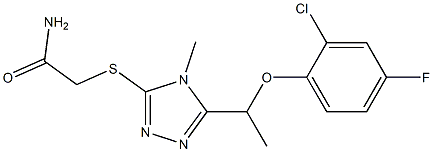 2-[[5-[1-(2-chloro-4-fluorophenoxy)ethyl]-4-methyl-1,2,4-triazol-3-yl]sulfanyl]acetamide Struktur