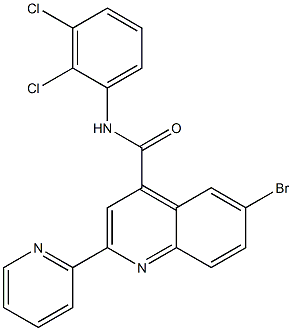 6-bromo-N-(2,3-dichlorophenyl)-2-pyridin-2-ylquinoline-4-carboxamide Struktur