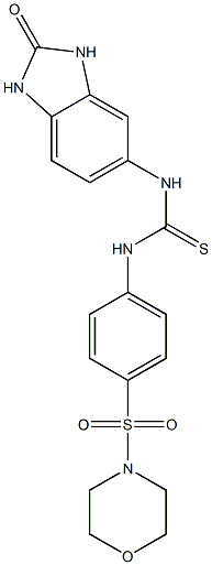 1-(4-morpholin-4-ylsulfonylphenyl)-3-(2-oxo-1,3-dihydrobenzimidazol-5-yl)thiourea Struktur