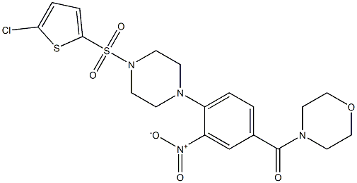 [4-[4-(5-chlorothiophen-2-yl)sulfonylpiperazin-1-yl]-3-nitrophenyl]-morpholin-4-ylmethanone Struktur