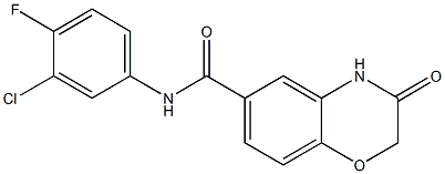 N-(3-chloro-4-fluorophenyl)-3-oxo-4H-1,4-benzoxazine-6-carboxamide Struktur