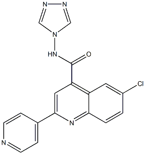 6-chloro-2-pyridin-4-yl-N-(1,2,4-triazol-4-yl)quinoline-4-carboxamide Structure