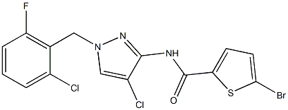 5-bromo-N-[4-chloro-1-[(2-chloro-6-fluorophenyl)methyl]pyrazol-3-yl]thiophene-2-carboxamide Struktur