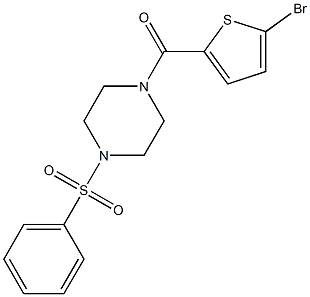 [4-(benzenesulfonyl)piperazin-1-yl]-(5-bromothiophen-2-yl)methanone Struktur