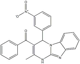 [2-methyl-4-(3-nitrophenyl)-1,4-dihydropyrimido[1,2-a]benzimidazol-3-yl]-phenylmethanone Struktur