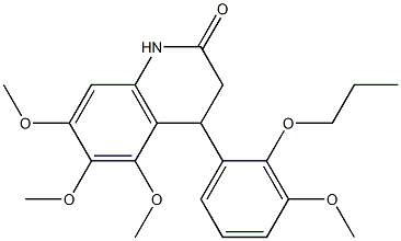 5,6,7-trimethoxy-4-(3-methoxy-2-propoxyphenyl)-3,4-dihydro-1H-quinolin-2-one Struktur